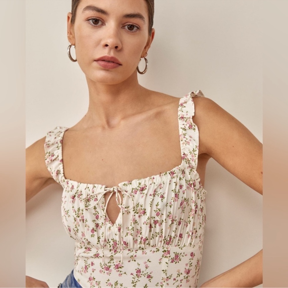 NWT Reformation Cortese Top Size 6 S Boheme Ditsy Floral Feminine Cottagecore